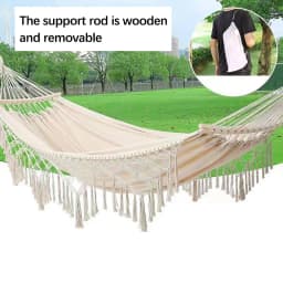 Hammock Hammock Outdoor Swing Anti-Rollover Indoor Home Outdoor Camping Dormitory Adult Double Canvas White Hammock