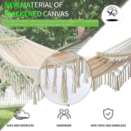 Hammock Hammock Outdoor Swing Anti-Rollover Indoor Home Outdoor Camping Dormitory Adult Double Canvas White Hammock