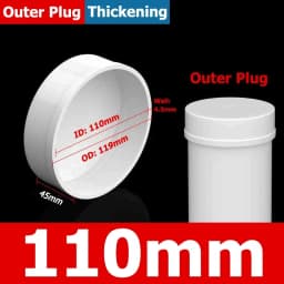 1-10pcs 20/25/32/40/50/60/75/89/110/140/160/165/200/250/315/400mm PVC Pipe Plug Cap Tube Cover White Drainage Pipe protect cover