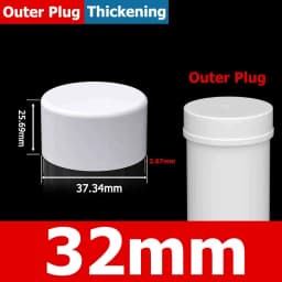 1-10pcs 20/25/32/40/50/60/75/89/110/140/160/165/200/250/315/400mm PVC Pipe Plug Cap Tube Cover White Drainage Pipe protect cover
