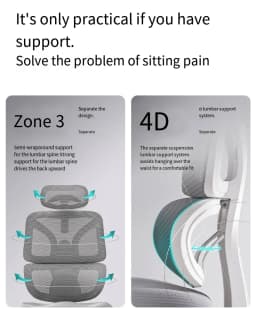 3D Lumbar Support Swivel Desk Adjustable Seat Christmas Office Ergonomic Chair Mesh Liftable E-sports Aluminium Foot Gaming