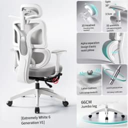 3D Lumbar Support Swivel Desk Adjustable Seat Christmas Office Ergonomic Chair Mesh Liftable E-sports Aluminium Foot Gaming
