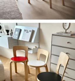 Nordic artek flat solid wood medieval home backrest dining chair Modern minimalist online celebrity ins wind designer chair