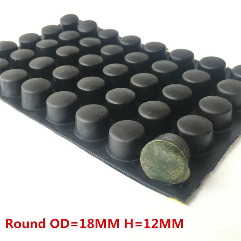 Rubber Anti-shock Self-Adhesive Heightening Anti-Slip Pads Seal Gasket 18X20mm Round Foot Pad Shock Absorber Feet Pad