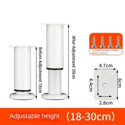 New Stainless Steel Replacement Metal Feet Black White Adjustable Furniture Legs for Cabinet Sofa Cupboard Furniture Hardware