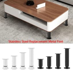 New Stainless Steel Replacement Metal Feet Black White Adjustable Furniture Legs for Cabinet Sofa Cupboard Furniture Hardware