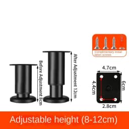 New Stainless Steel Replacement Metal Feet Black White Adjustable Furniture Legs for Cabinet Sofa Cupboard Furniture Hardware
