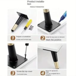 4pcs Furniture Accessories Furniture Legs Metal Furniture Legs Replacement Sofa Living Room Bedroom Table Cabinet TV Stand Feet