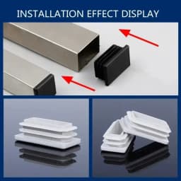 16PC Plastic White pipe plug Square Rectangle Blanking End Caps Tube Pipe Inserts Bung Anti-slip Chair Leg Caps Floor Protection