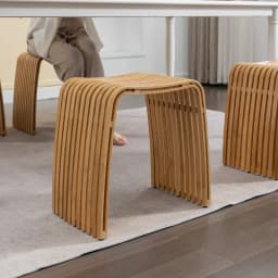 Simple Bamboo Living Room Dining Stool Furniture Modern Home Casual Shoe Changing Stool Strong and Durable Dressing Chair