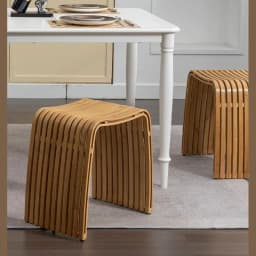 Simple Bamboo Living Room Dining Stool Furniture Modern Home Casual Shoe Changing Stool Strong and Durable Dressing Chair
