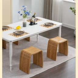 Simple Bamboo Living Room Dining Stool Furniture Modern Home Casual Shoe Changing Stool Strong and Durable Dressing Chair