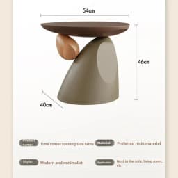Corner Coffee Table,Modern Minimalist Round Accent Table with Unique Balance Design,Space-Saving Resin End Table for Living Room