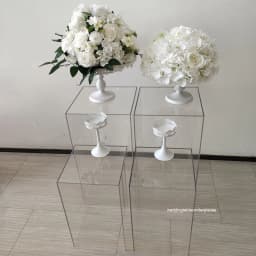 clear color tall square perspex acrylic plinth pedestal acrylic display riser for wedding flower stand