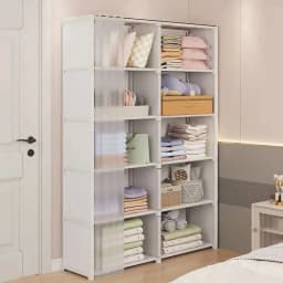5 6 Layers Dust proof Wardrobe High Capacity Partition Bookshelf Bedroom Open Simple Assembly Storage Cabinet Bedroom Furniture
