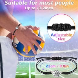 ABWP-48 Piece Volleyball Bracelets, Volleyball Charm Bracelet, Braided String Bracelet With Volleyball Pendant Decoration