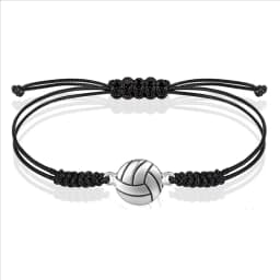 ABWP-48 Piece Volleyball Bracelets, Volleyball Charm Bracelet, Braided String Bracelet With Volleyball Pendant Decoration
