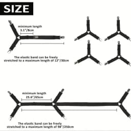 6/4/2pcs Adjustable Bed Sheet Holder Straps Fitted Sheet Sheet Clip Elastic Anti Slip Clip Blankets Quilt Holder Organize Gadget