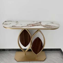 Luxury Slate Creative Console Tables Hallway Entrance Table for Italian Living Room Furniture Wall Semi-circular Porch Cabinet L