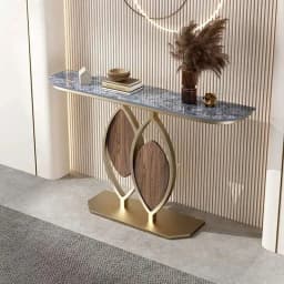 Luxury Slate Creative Console Tables Hallway Entrance Table for Italian Living Room Furniture Wall Semi-circular Porch Cabinet L