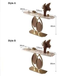 Luxury Slate Creative Console Tables Hallway Entrance Table for Italian Living Room Furniture Wall Semi-circular Porch Cabinet L