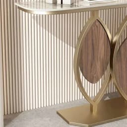 Luxury Slate Creative Console Tables Hallway Entrance Table for Italian Living Room Furniture Wall Semi-circular Porch Cabinet L