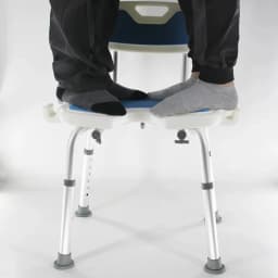 Bathroom Chair for Elderly Mobile Bath Chair Non-slip Mats Adjustable Shower Chair Shower Seat Aluminum Alloy