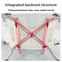 Bathroom Chair for Elderly Mobile Bath Chair Non-slip Mats Adjustable Shower Chair Shower Seat Aluminum Alloy