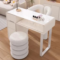 Professional Cream Manicure Table Nordic Glamour Trendy Luxury Nail Table Classic Modern Mesa De Manicura Saloon Furniture