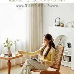 Nordic, Sofa Chair, Solid Wood, Rattan, Recliner Leisure, Chair, Home, Bed and Breakfast Single Lazy, Sofa Balcony, Living Room