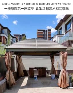 Outdoor 3*4m Aluminum Alloy Gazebo for Terrace, Lawn & Garden, Outdoor Garden Tent.