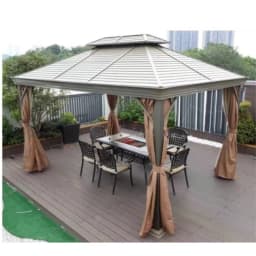 Outdoor 3*4m Aluminum Alloy Gazebo for Terrace, Lawn & Garden, Outdoor Garden Tent.