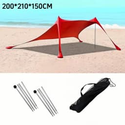200*210*150CM Family Beach Tent Beach UV Protection Canopy Tent for 3-4 Person Outdoor Camping Wind Resistance Awning