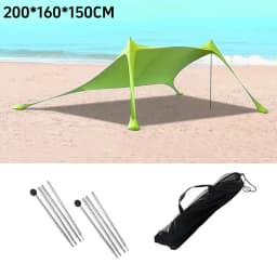 200*210*150CM Family Beach Tent Beach UV Protection Canopy Tent for 3-4 Person Outdoor Camping Wind Resistance Awning