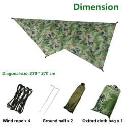Waterproof Tent Tarp Outdoor Camping Hammock Ultralight Travel Canopy Sunshade Floor Mat Garden Beach Awning Canopy Sun Shade