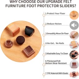 8pcs Chair Leg Floor Protectors Foot Cover Diagonal with Thick Wrap Felt Pads Silicone Furniture Table Feet Protect Floors