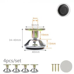 4pcs Height Adjustable Leveling Chair Leg Feet Furniture Mat Screw-in Base Sofa Bed Cabinet Table Floor Protector