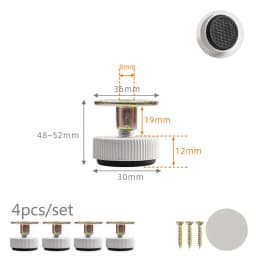 4pcs Height Adjustable Leveling Chair Leg Feet Furniture Mat Screw-in Base Sofa Bed Cabinet Table Floor Protector