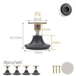 4pcs Height Adjustable Leveling Chair Leg Feet Furniture Mat Screw-in Base Sofa Bed Cabinet Table Floor Protector