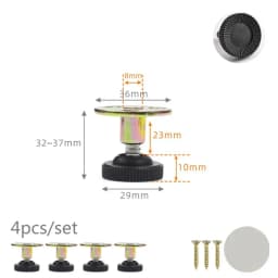 4pcs Height Adjustable Leveling Chair Leg Feet Furniture Mat Screw-in Base Sofa Bed Cabinet Table Floor Protector