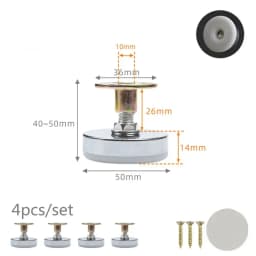 4pcs Height Adjustable Leveling Chair Leg Feet Furniture Mat Screw-in Base Sofa Bed Cabinet Table Floor Protector