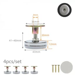 4pcs Height Adjustable Leveling Chair Leg Feet Furniture Mat Screw-in Base Sofa Bed Cabinet Table Floor Protector
