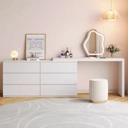 Luxury Dressing Table Drawer White Makeup Mirror Corner Desk Dresser Table Cabinet Organizers Storage Penteadeira Home Furniture