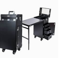 # Hot Sales Portable Rolling Manicure Table Foldable Traveling Nail Desk W/Storage Bluetooth Player Cosmetic Trolley Case Nail T