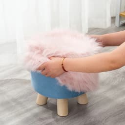 Adorable Shoes-changing Stool Plush Wooden Footrest Removable Chair Cover Soft Seat Cushion Home Decor Furnitu 가구 걸상