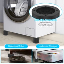 4Pcs Round Furniture Riser Heavy Duty Bed Chair Riser Support 1300lb Anti-Slip Washing Machine Desk Couch Bottom Leg Raiser