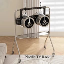 Nordic Simple TV Racks Stainless Steel Material TV Stand Multifunctional Mobile Rack for Young Families Living Room Furniture