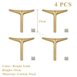 4PCS Metal Furniture Legs TV Cabinet Bed Coffee Table Leg Black Gold Silver Desk Stool Chair Foot Sofa Hardware Replacement Leg