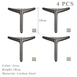 4PCS Metal Furniture Legs TV Cabinet Bed Coffee Table Leg Black Gold Silver Desk Stool Chair Foot Sofa Hardware Replacement Leg