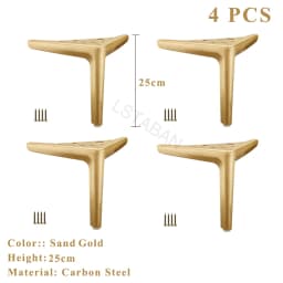 4PCS Metal Furniture Legs TV Cabinet Bed Coffee Table Leg Black Gold Silver Desk Stool Chair Foot Sofa Hardware Replacement Leg